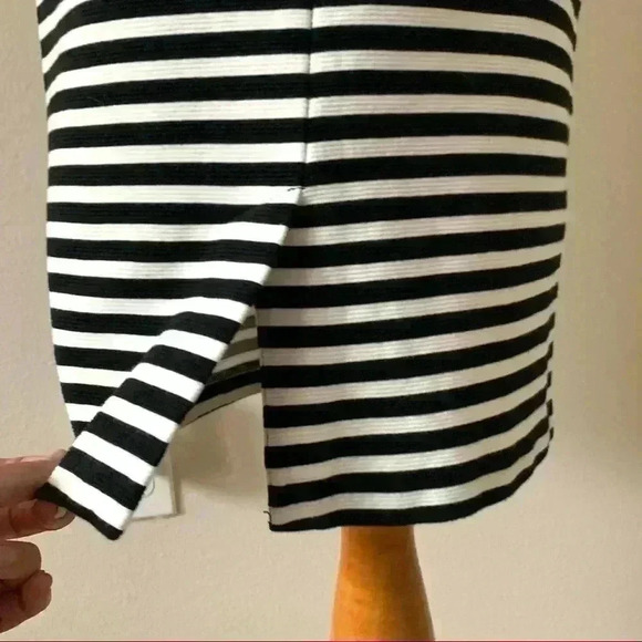 Merona black and white striped midi pencil skirt with zipper - Picture 5 of 5